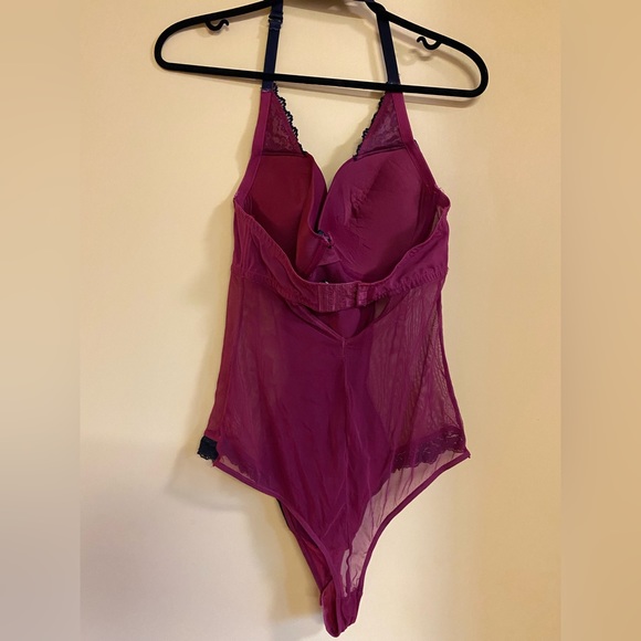 torrid pink and black lace halter teddy 0X - Picture 2 of 7